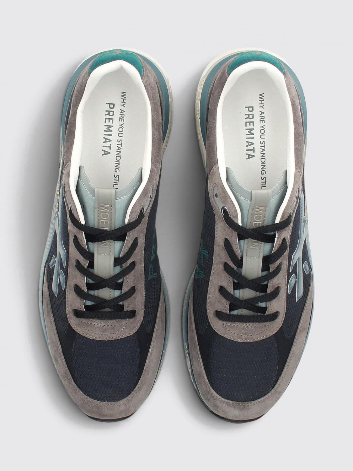 PREMIATA 运动鞋: PREMIATA Moerun 绒面小牛皮运动鞋,配贴花徽标, 灰色 - Img 4