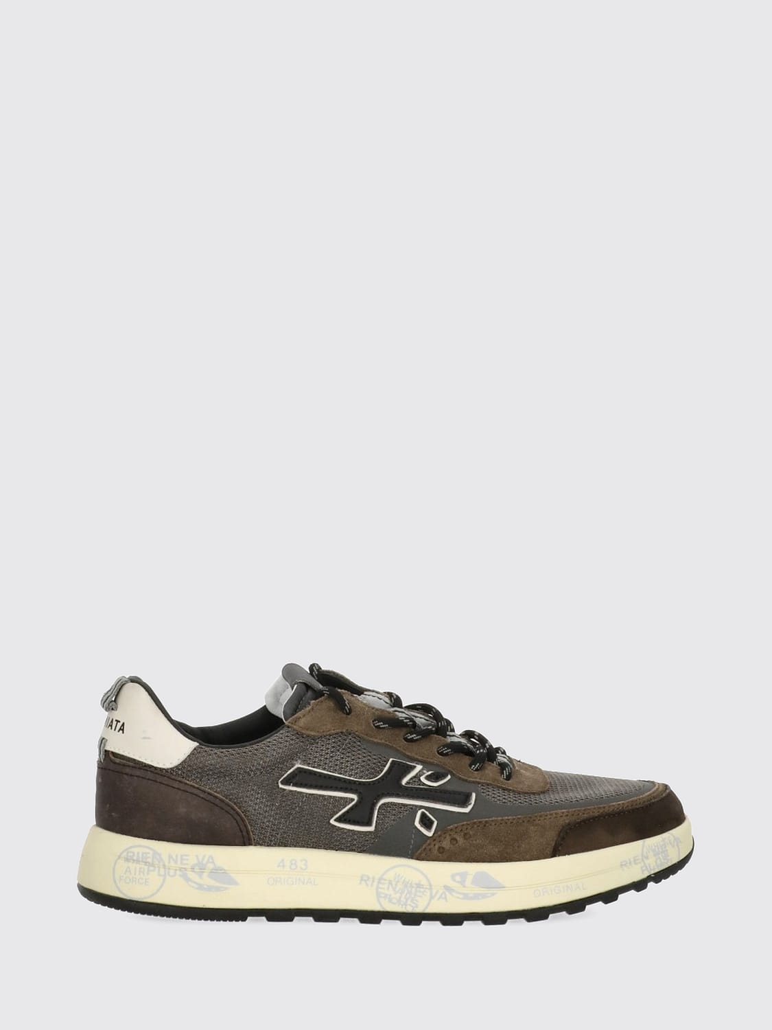 PREMIATA SNEAKERS: Nous Premiata Mesh and Suede Trainers with Serrated Tread Sole, Grey 2 - Img 1