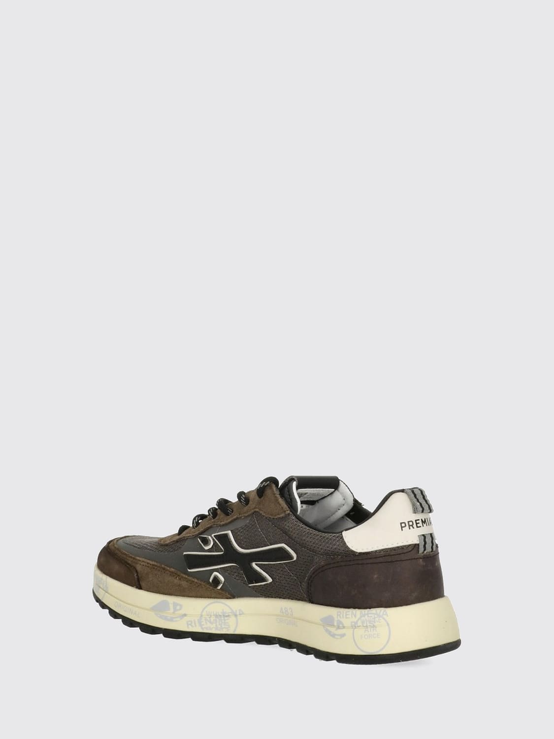PREMIATA SNEAKERS: Nous Premiata Mesh and Suede Trainers with Serrated Tread Sole, Grey 2 - Img 3