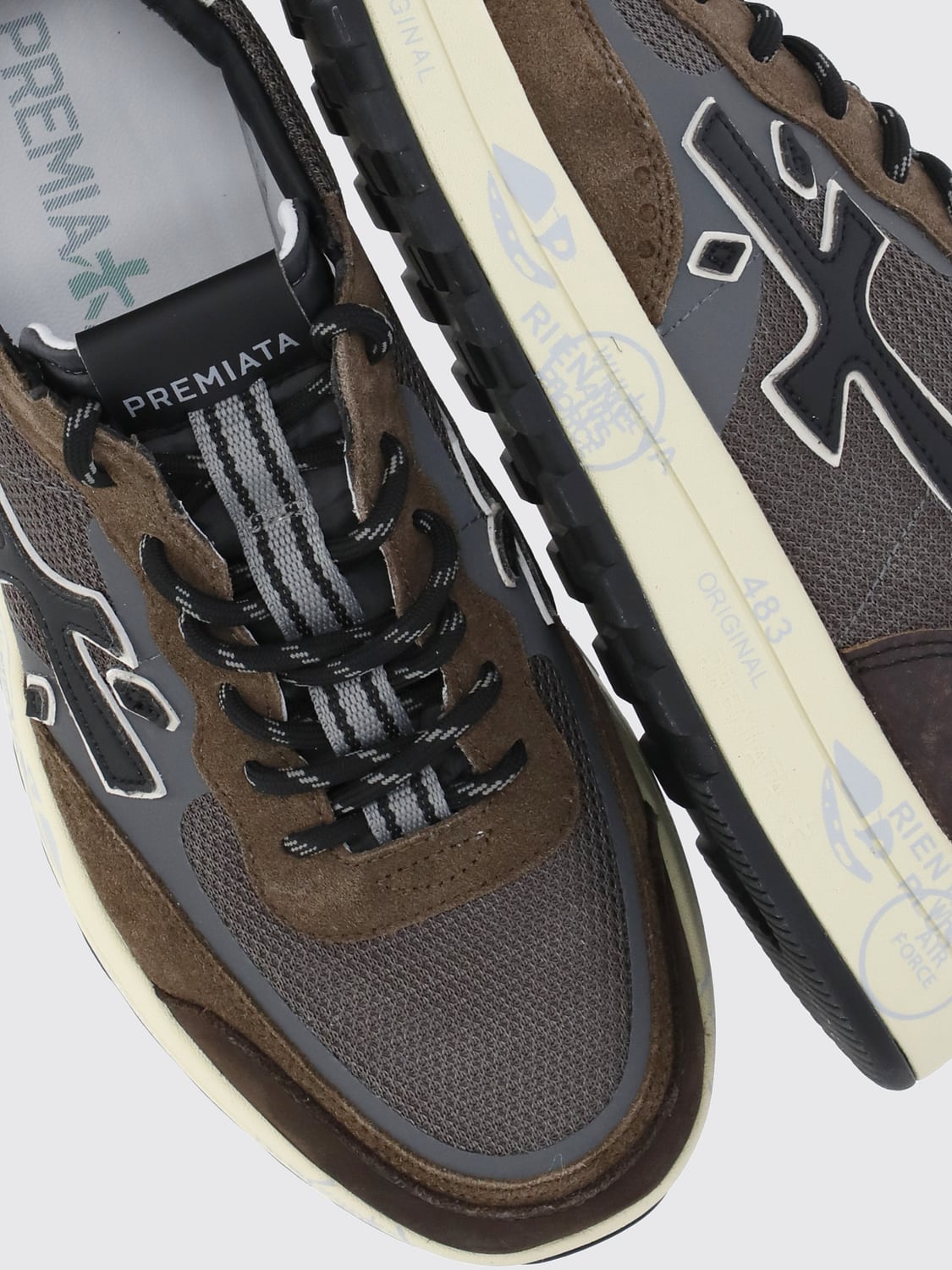 PREMIATA SNEAKERS: Nous Premiata Mesh and Suede Trainers with Serrated Tread Sole, Grey 2 - Img 4