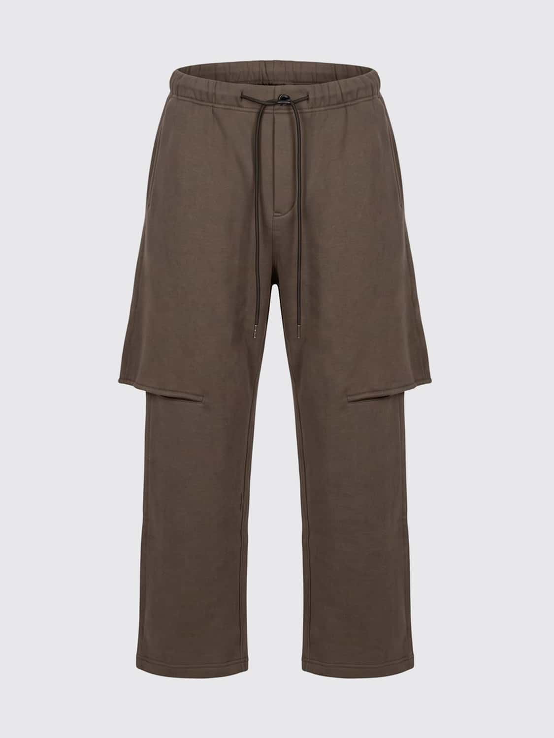 SACAI HOSE: Asymmetrische Sacai Baumwollhose mit geradem Bein und hoher Taille, Kaki - Img 1