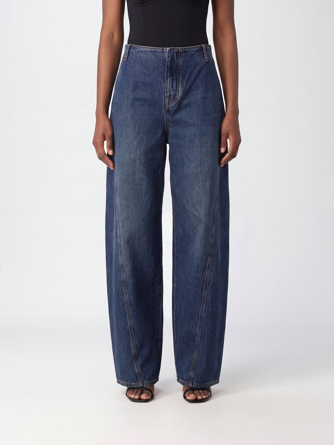 ALAÏA VAQUEROS: Vaqueros mujer AlaÏa, Azul Oscuro - Img 1