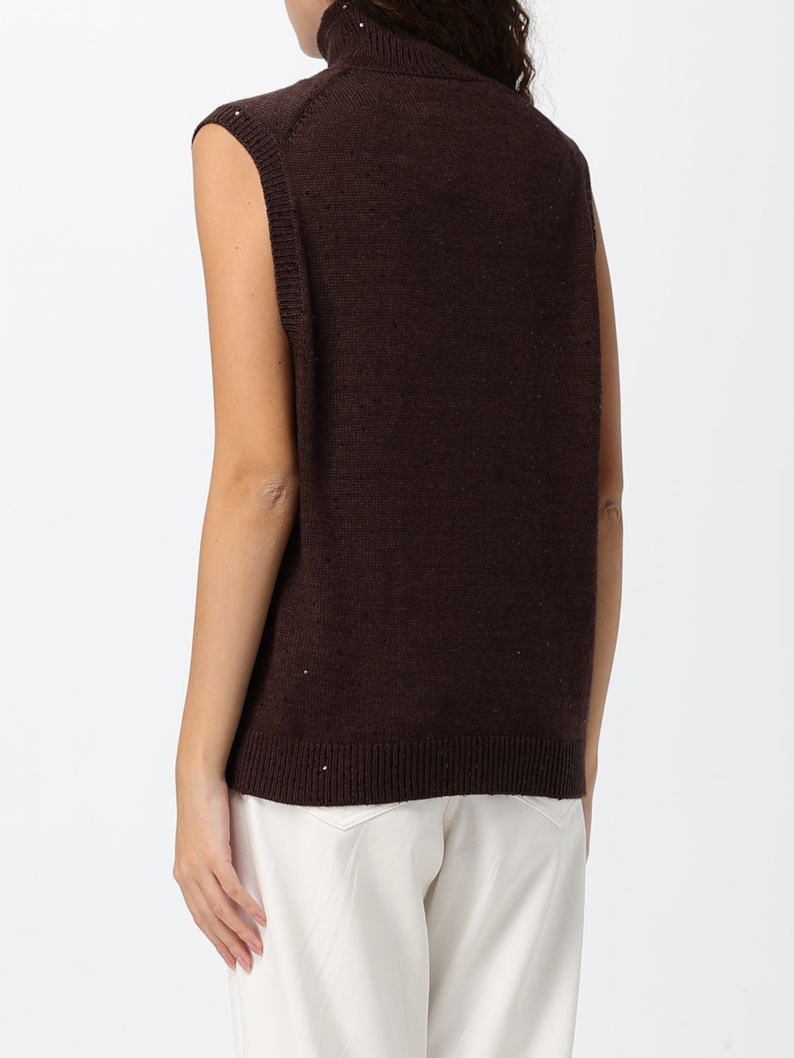 BRUNELLO CUCINELLI JERSEY: Jersey mujer Brunello Cucinelli, Marrón - Img 3