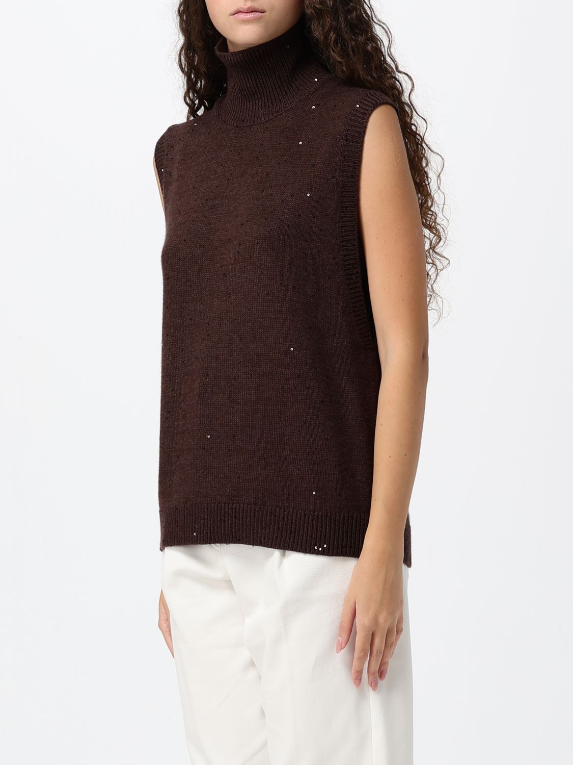 BRUNELLO CUCINELLI JERSEY: Jersey mujer Brunello Cucinelli, Marrón - Img 4