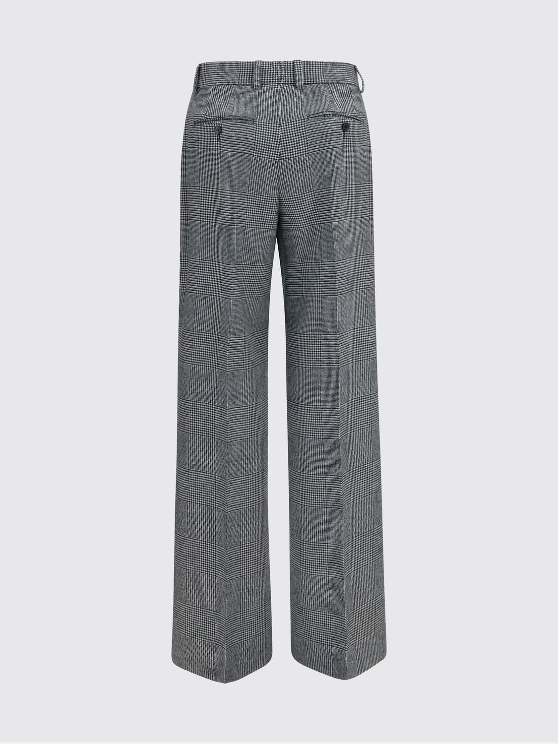 DOLCE & GABBANA HOSE: Hoch taillierte Anzughose Dolce & Gabbana aus Wolle mit Prince-of-Wales-Muster, Grau - Img 2