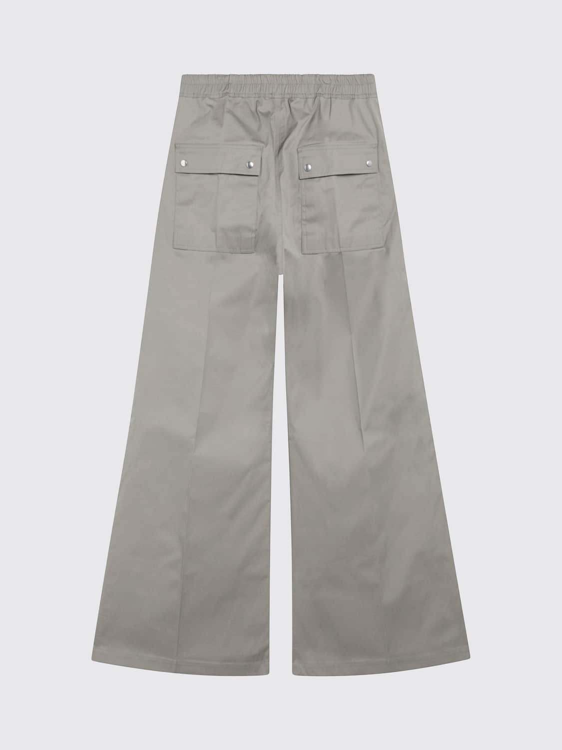 RICK OWENS 팬츠: RICK OWENS 벨라 드로스트링 웨이스트 코튼 와이드 레그 트라우저, 펄 - Img 3