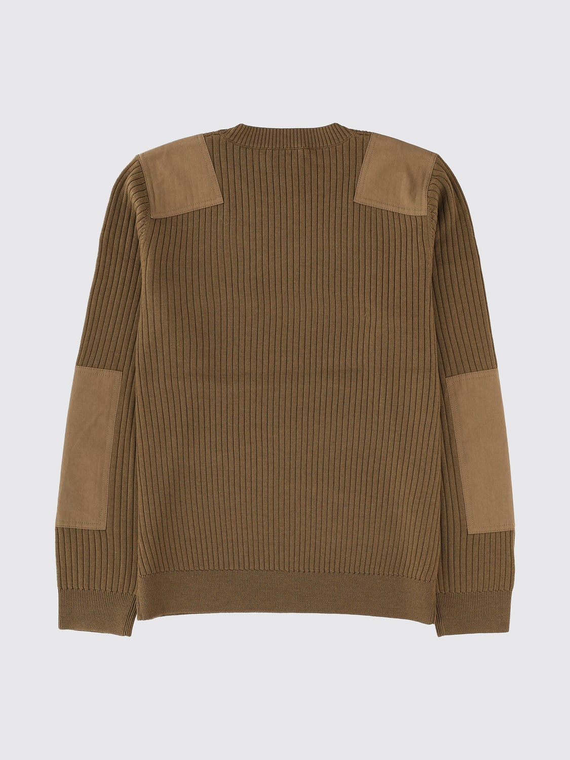 A.P.C. SWEATER: Virgin Wool Crewneck Jumper A.P.C. with Patches and Ribbed Trims, Brown - Img 3