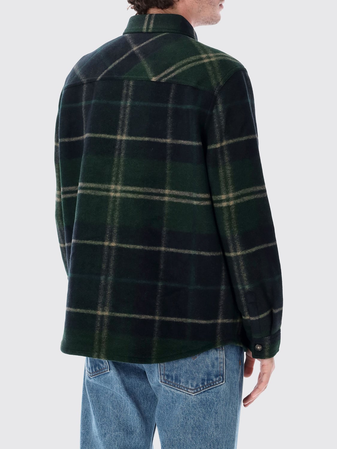 BARBOUR ジャケット: BARBOUR Woodlane パッチポケット付き タータン柄 ウールブレンド シャツジャケット, グレー - Img 2