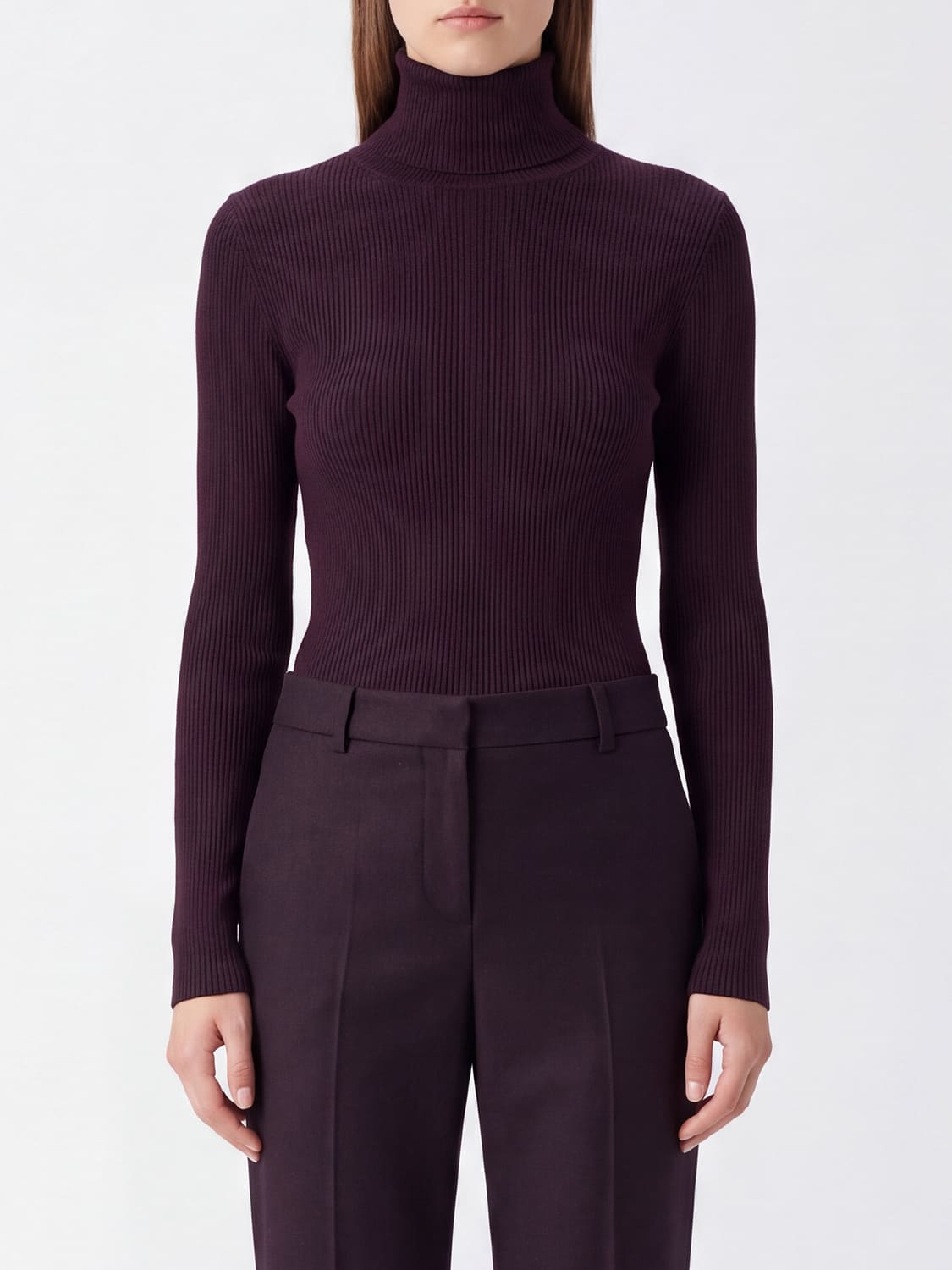 MC2 SAINT BARTH PULL: Pull à col roulé MC2 Saint Barth coupe slim en pure laine mérinos, Violet - Img 1