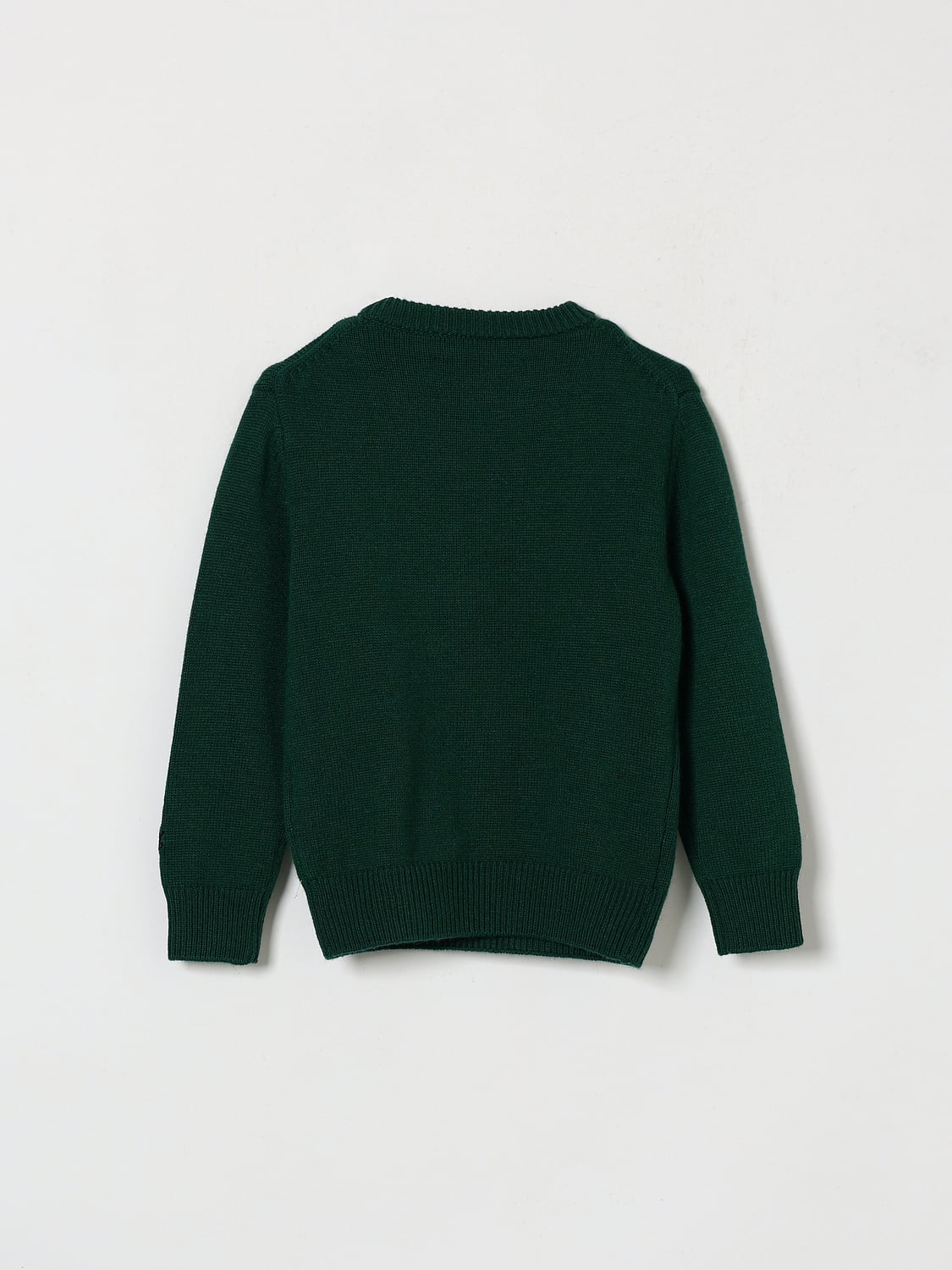 MC2 SAINT BARTH SWEATER: MC2 Saint Barth Boy's Cotton and Cashmere Blend Crewneck Jumper with Print, Green - Img 2