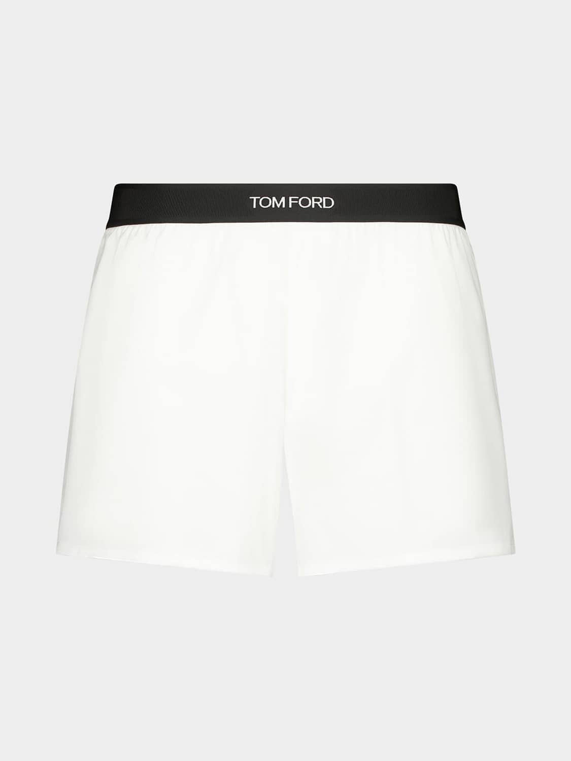 TOM FORD UNTERWÄSCHE: Tom Ford Boxershorts aus Stretch-Baumwolle mit Logo-Bund, Weiß - Img 1