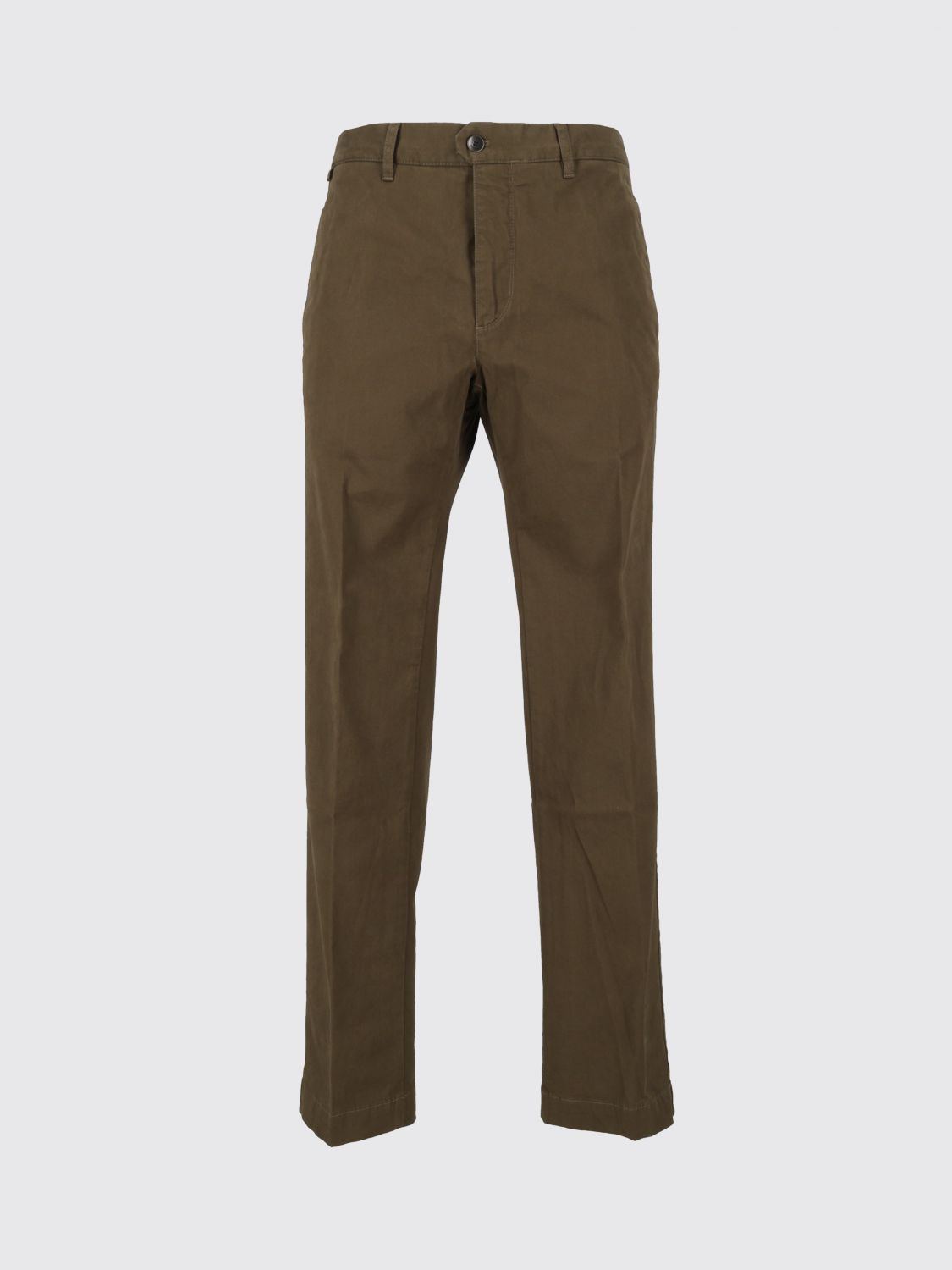 SLOWEAR PANTS: Slowear Slim Fit Stretch Cotton Chino Trousers with Slash Pockets, Green - Img 2