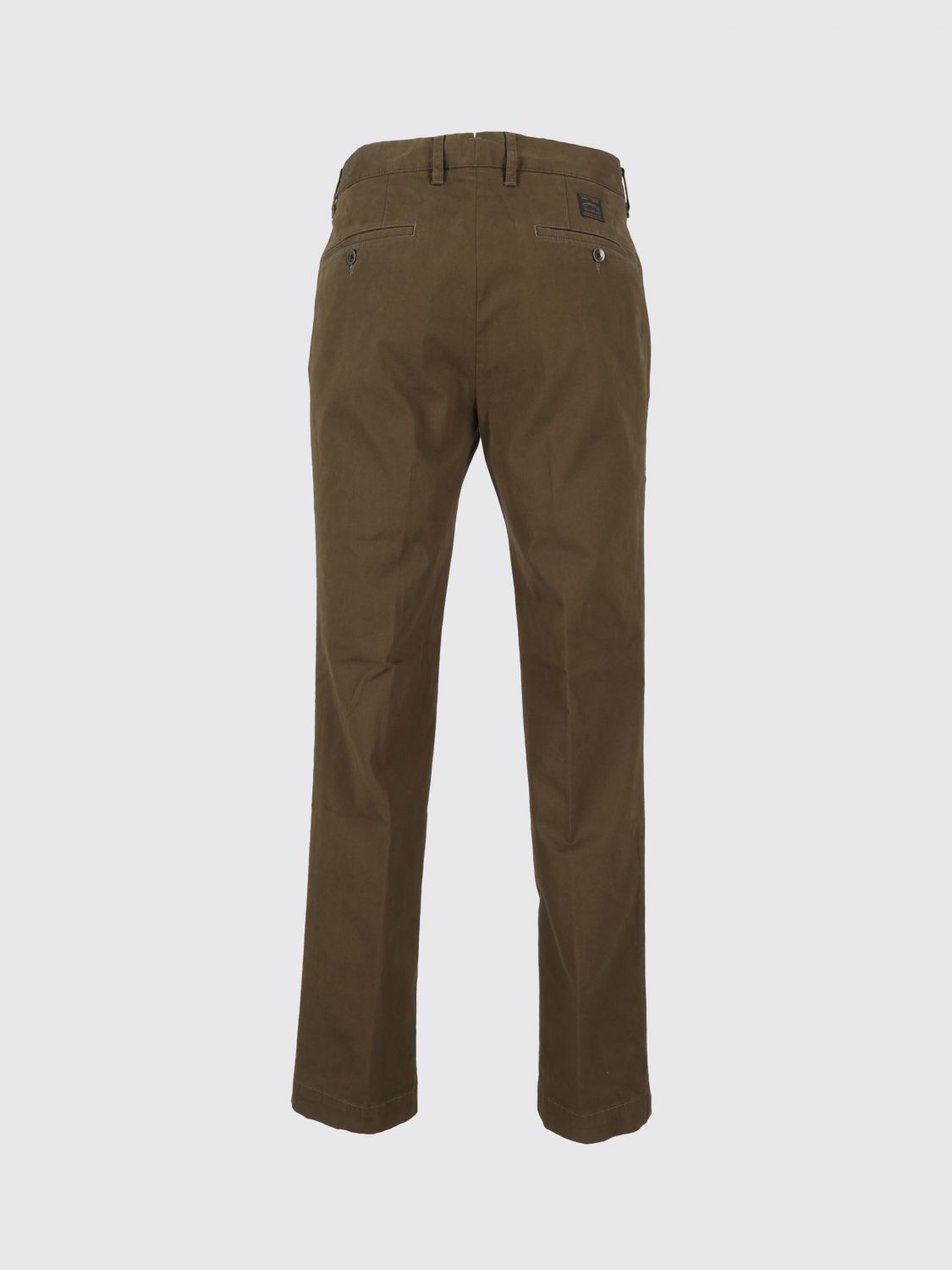 SLOWEAR PANTS: Slowear Slim Fit Stretch Cotton Chino Trousers with Slash Pockets, Green - Img 3