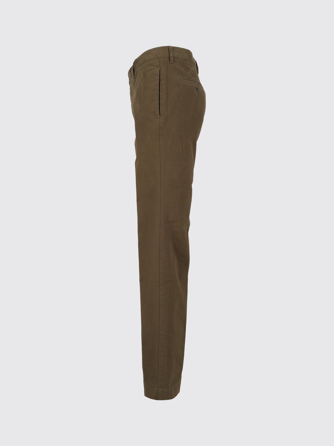 SLOWEAR PANTS: Slowear Slim Fit Stretch Cotton Chino Trousers with Slash Pockets, Green - Img 4