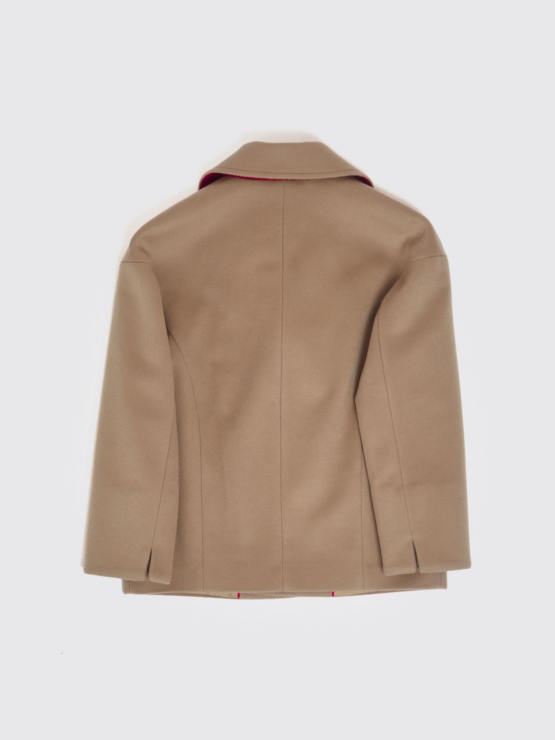MAX&CO. KID COAT: Boy's Double-Breasted MAX&CO. KID Coat in Pure Wool with Lapels, Beige - Img 2