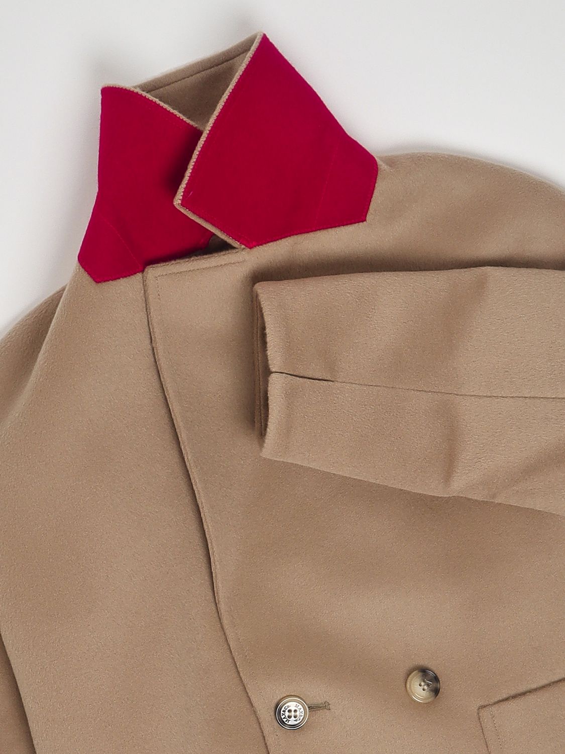 MAX&CO. KID COAT: Boy's Double-Breasted MAX&CO. KID Coat in Pure Wool with Lapels, Beige - Img 3