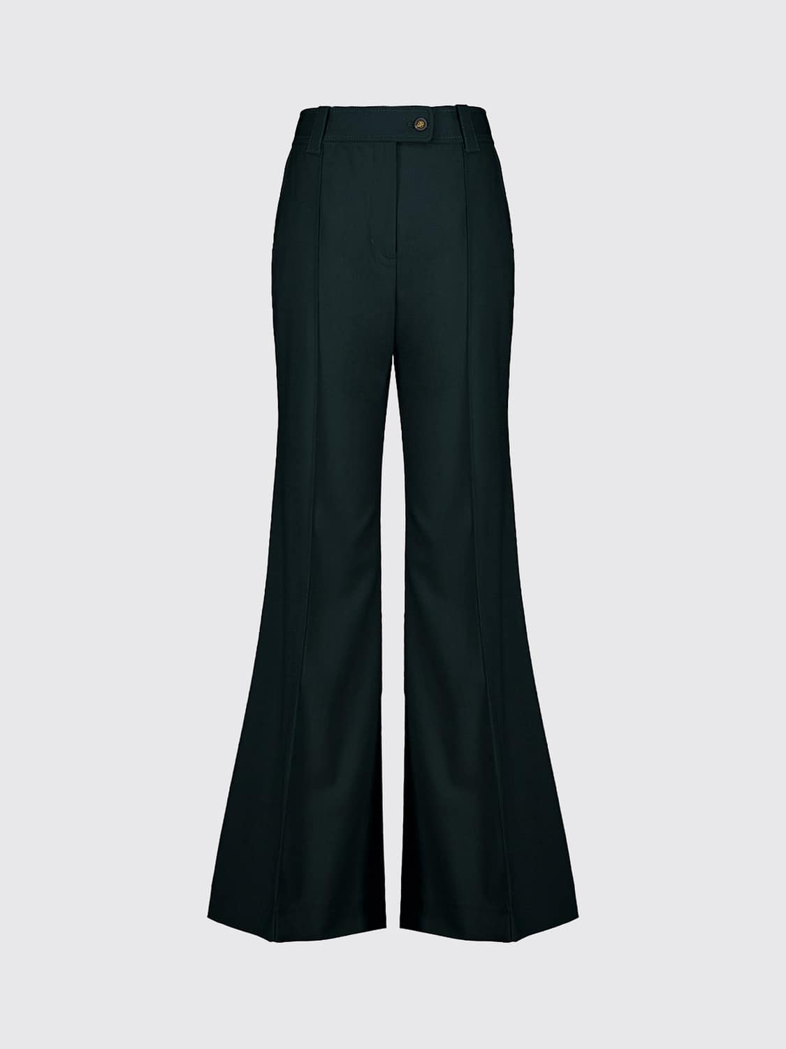 ZIMMERMANN PANTALONES: Pantalones de campana Valiant Zimmermann de talle alto en lana, Verde - Img 2