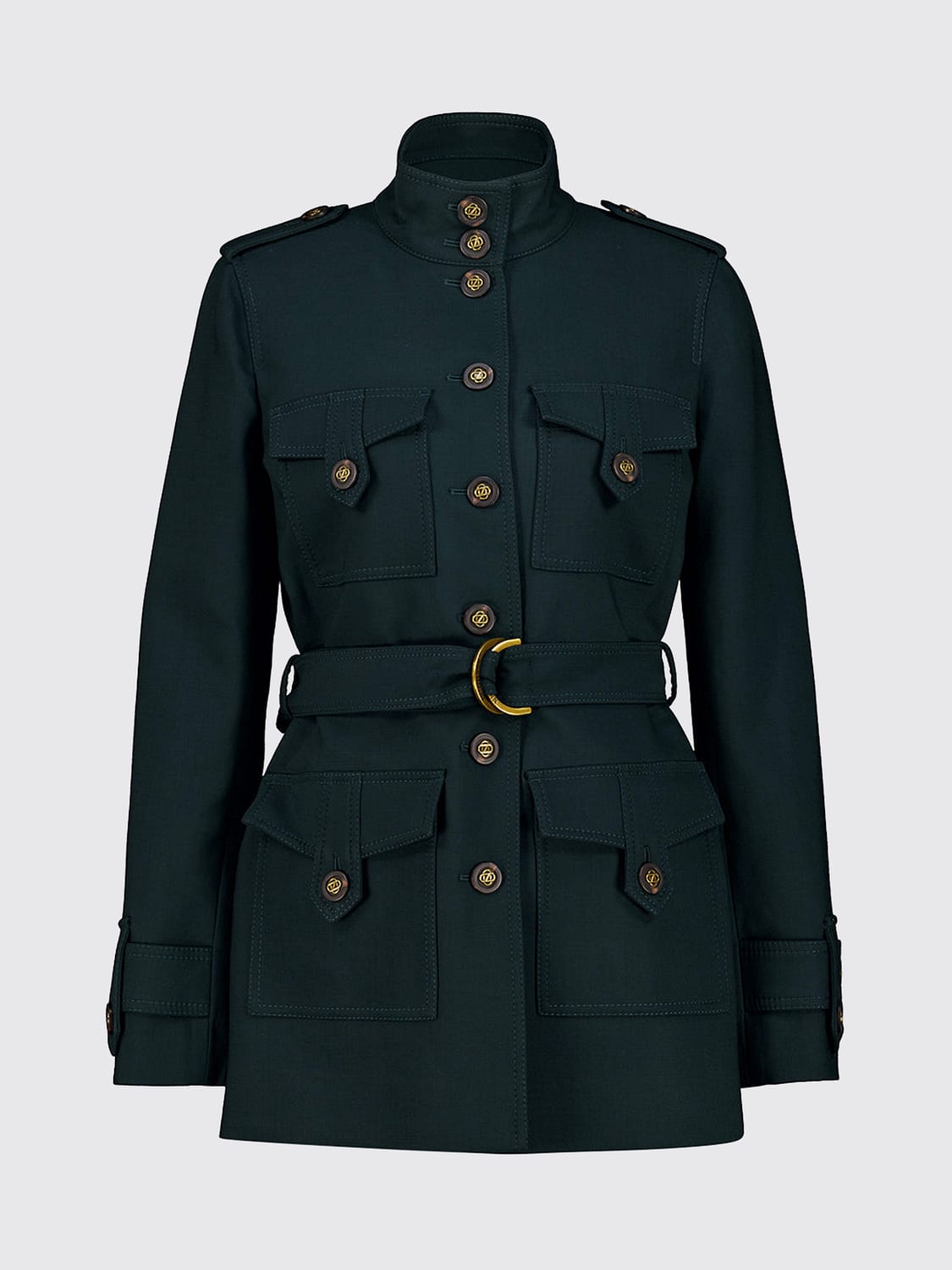 ZIMMERMANN CHAQUETA: Chaqueta utility Zimmermann de lana con hombreras y cinturón ajustable, Verde - Img 2