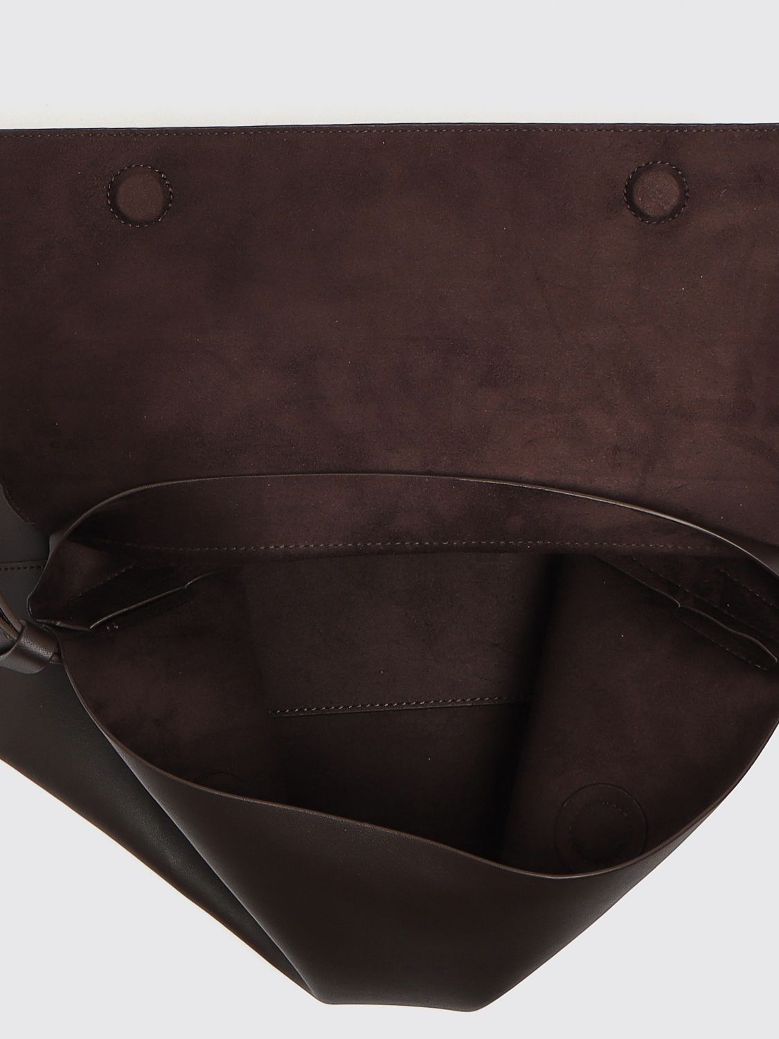 MM MAX MARA BORSA A SPALLA: Borsa a spalla Lamine MM Max Mara in poliestere con chiusura a patta, Moro - Img 4