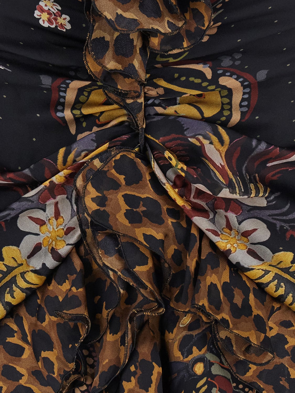 ETRO ABITO: Abito lungo da sera Etro in jersey con stampa Paisley e scollo a V, Marrone - Img 4