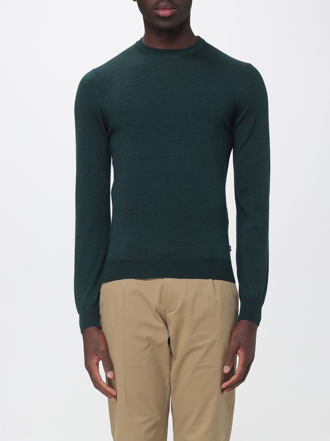 K-WAY SWEATER: K-Way Wool, Silk and Cashmere Blend Crewneck Jumper, Green - Img 1