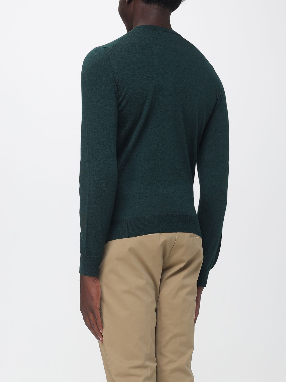 K-WAY SWEATER: K-Way Wool, Silk and Cashmere Blend Crewneck Jumper, Green - Img 2