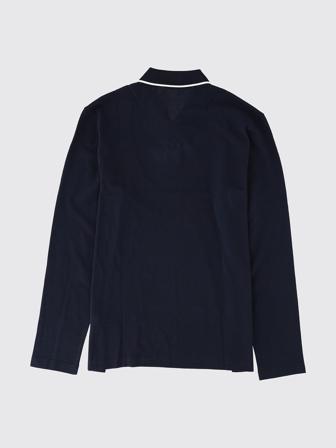 BOSS POLO: Polo à manches longues Boss en coton avec bordures contrastantes, Bleu - Img 3