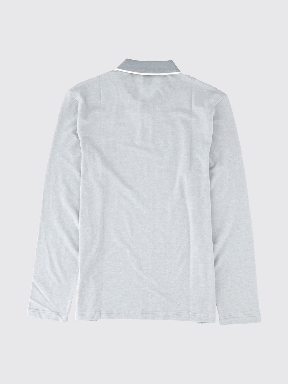 BOSS POLO: Langärmeliges Baumwoll-Poloshirt Boss mit Kontrastbesätzen, Grau - Img 3