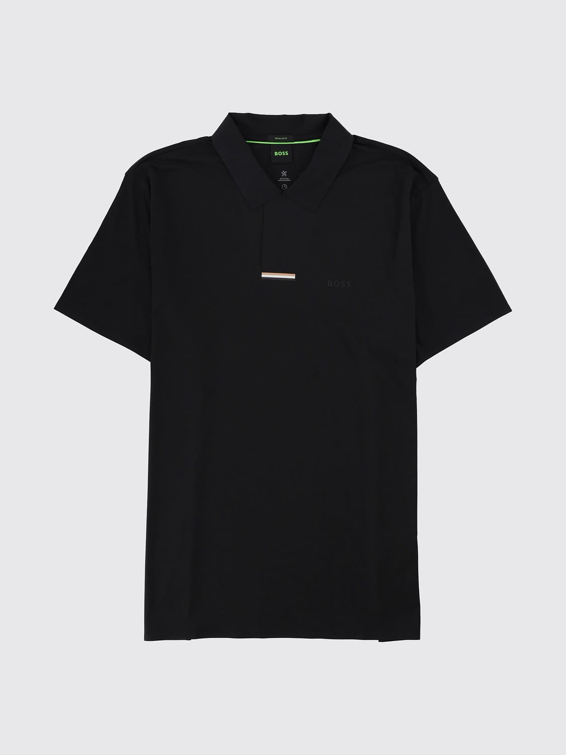 BOSS POLO: Polo Boss en modal avec fermeture dissimulée et col côtelé, Noir - Img 2