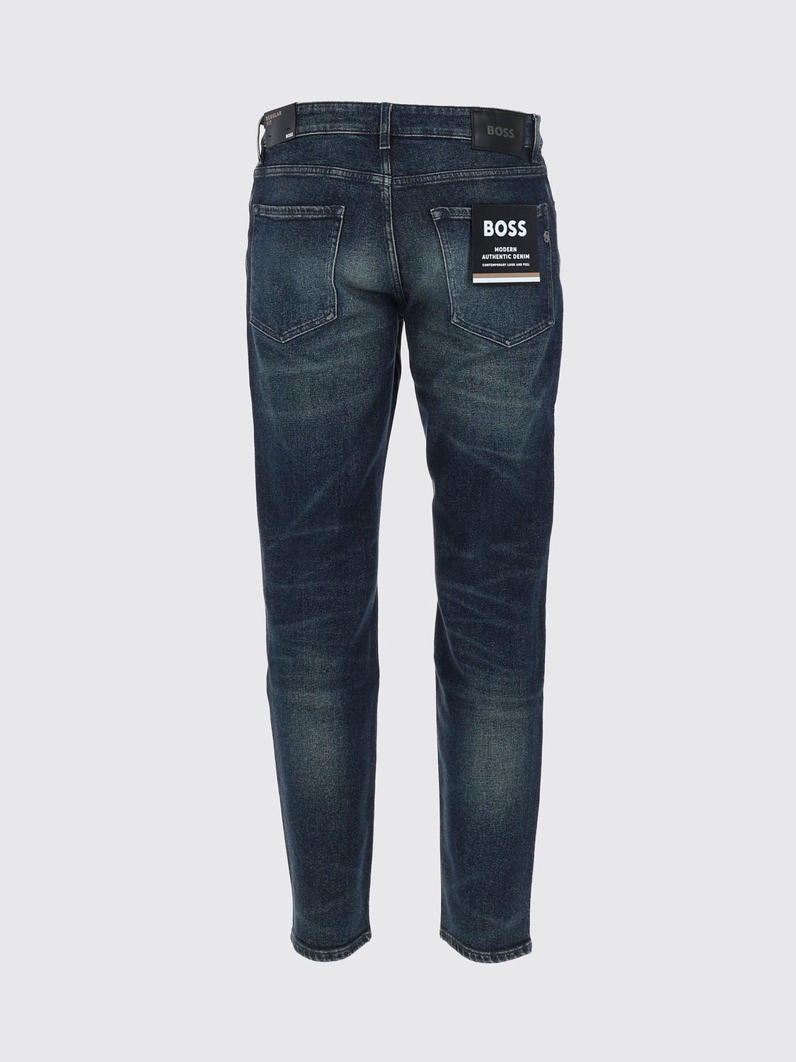 BOSS JEANS: Boss Straight Fit Mid-Rise 5-Pocket Denim Jeans, Blue - Img 3