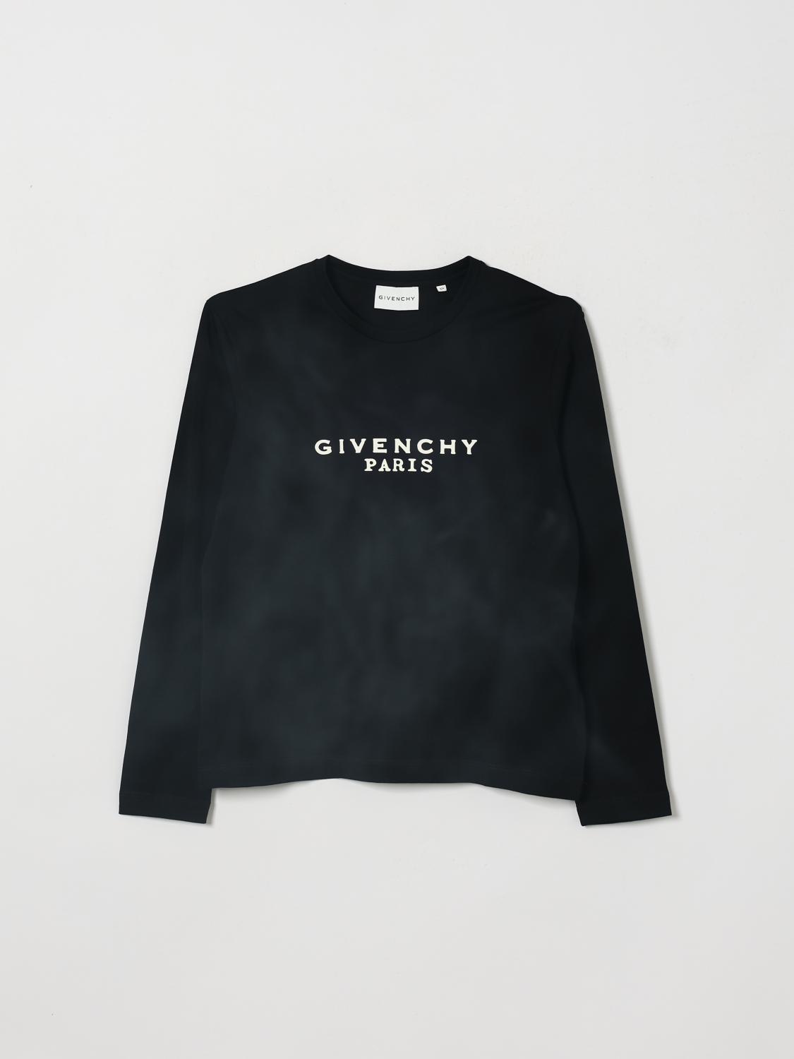 GIVENCHY T-SHIRT: Givenchy Baby Boy's Long-Sleeved Cotton T-Shirt with Logo Print, Black - Img 1