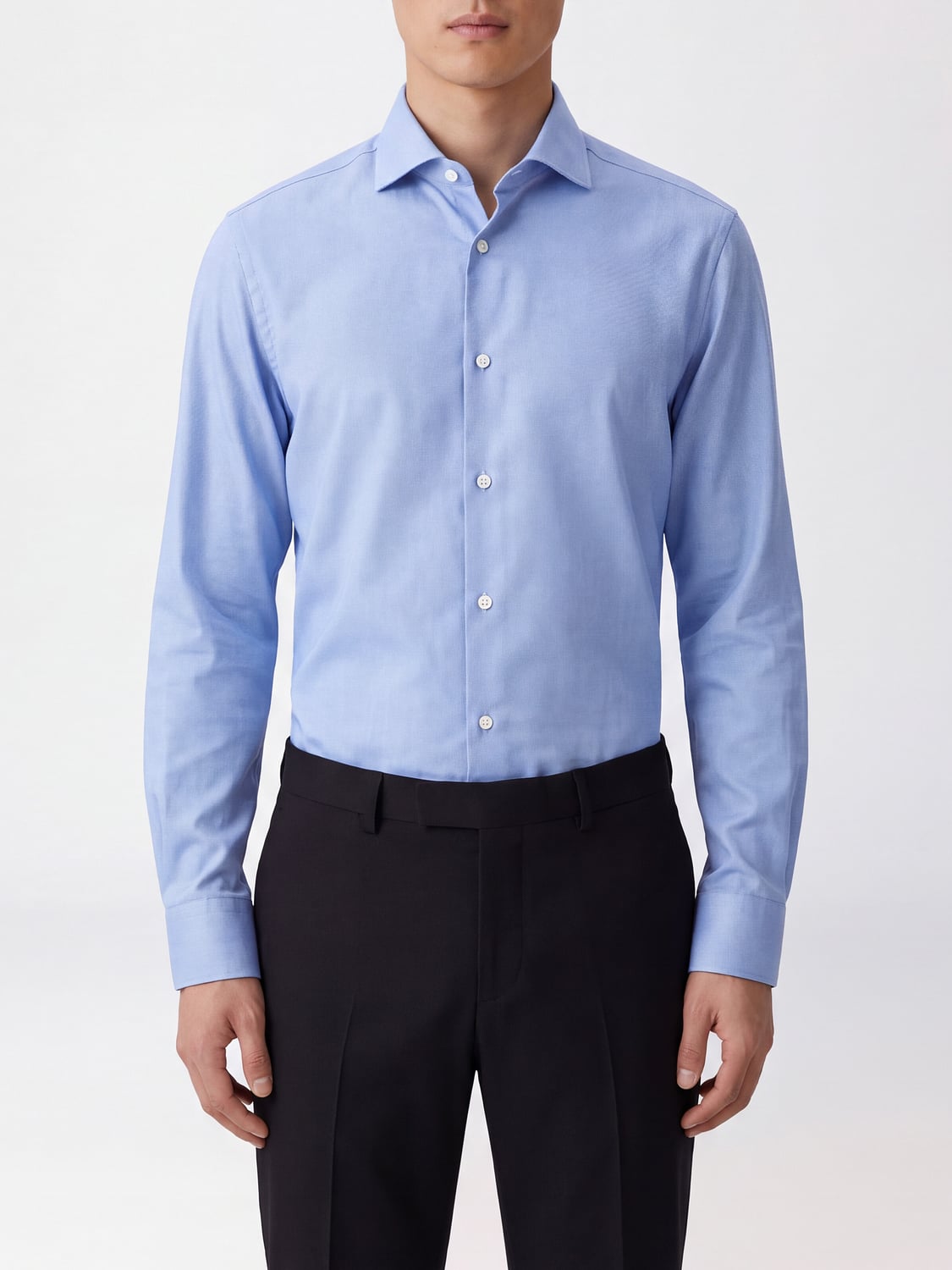 BOSS HEMD: Slim-Fit Hemd von BOSS aus Baumwollpopeline mit Haifischkragen, Blau - Img 1