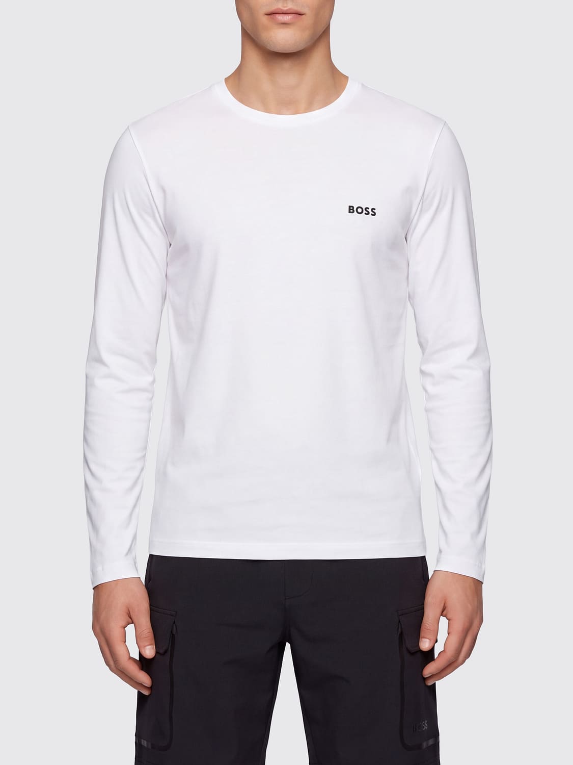 BOSS T-SHIRT: Set of 3 BOSS Long-Sleeved Cotton T-Shirts with Logo, Black - Img 1