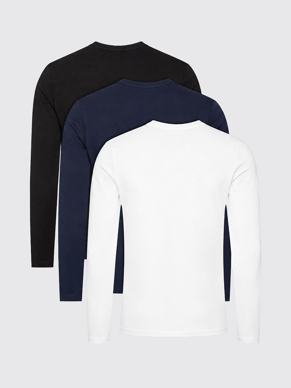 BOSS T-SHIRT: Set of 3 BOSS Long-Sleeved Cotton T-Shirts with Logo, Black - Img 3