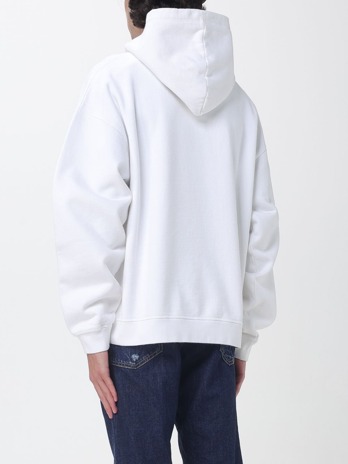 DSQUARED2 SWEATSHIRT: Dsquared2 Relaxed-Fit Cotton Hoodie with Contrast Logo, White - Img 2