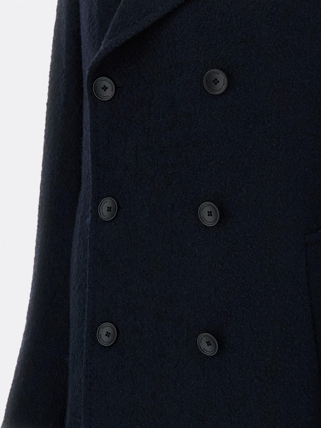 TAGLIATORE COAT: Tagliatore Double-Breasted Knee-Length Wool-Blend Coat with Lapels, Earth - Img 4