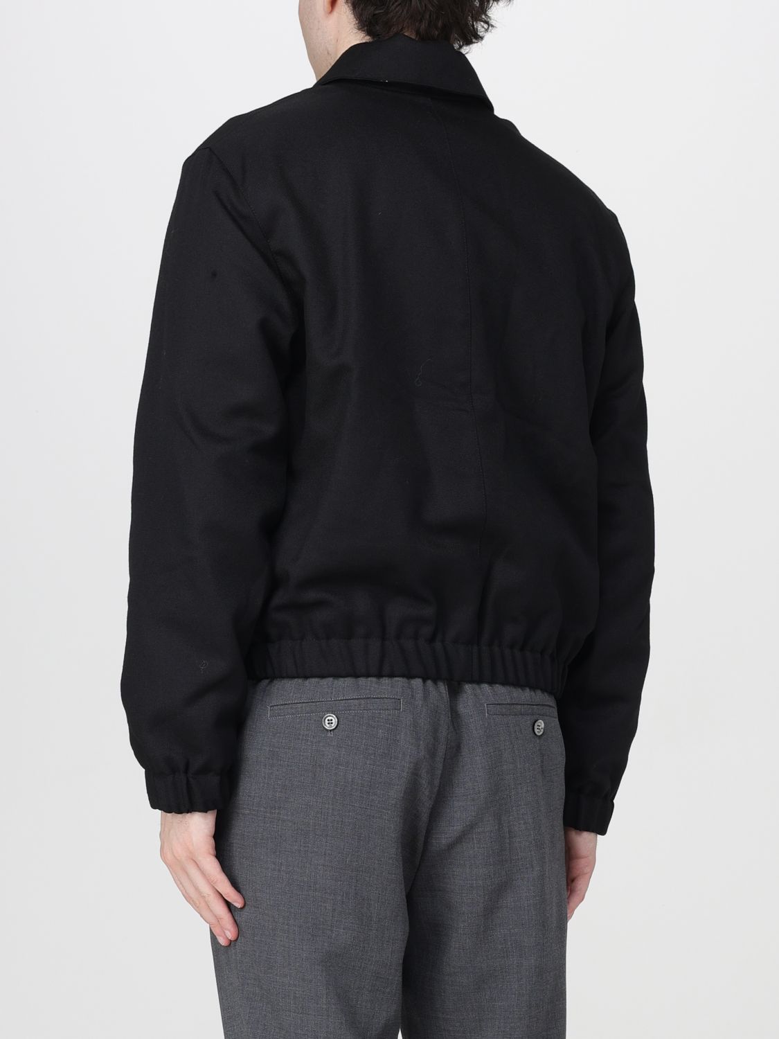 AMI PARIS JACKET: Wool Shirt Jacket Ami Paris with Zip Closure and an Elasticated Hem, Black - Img 2