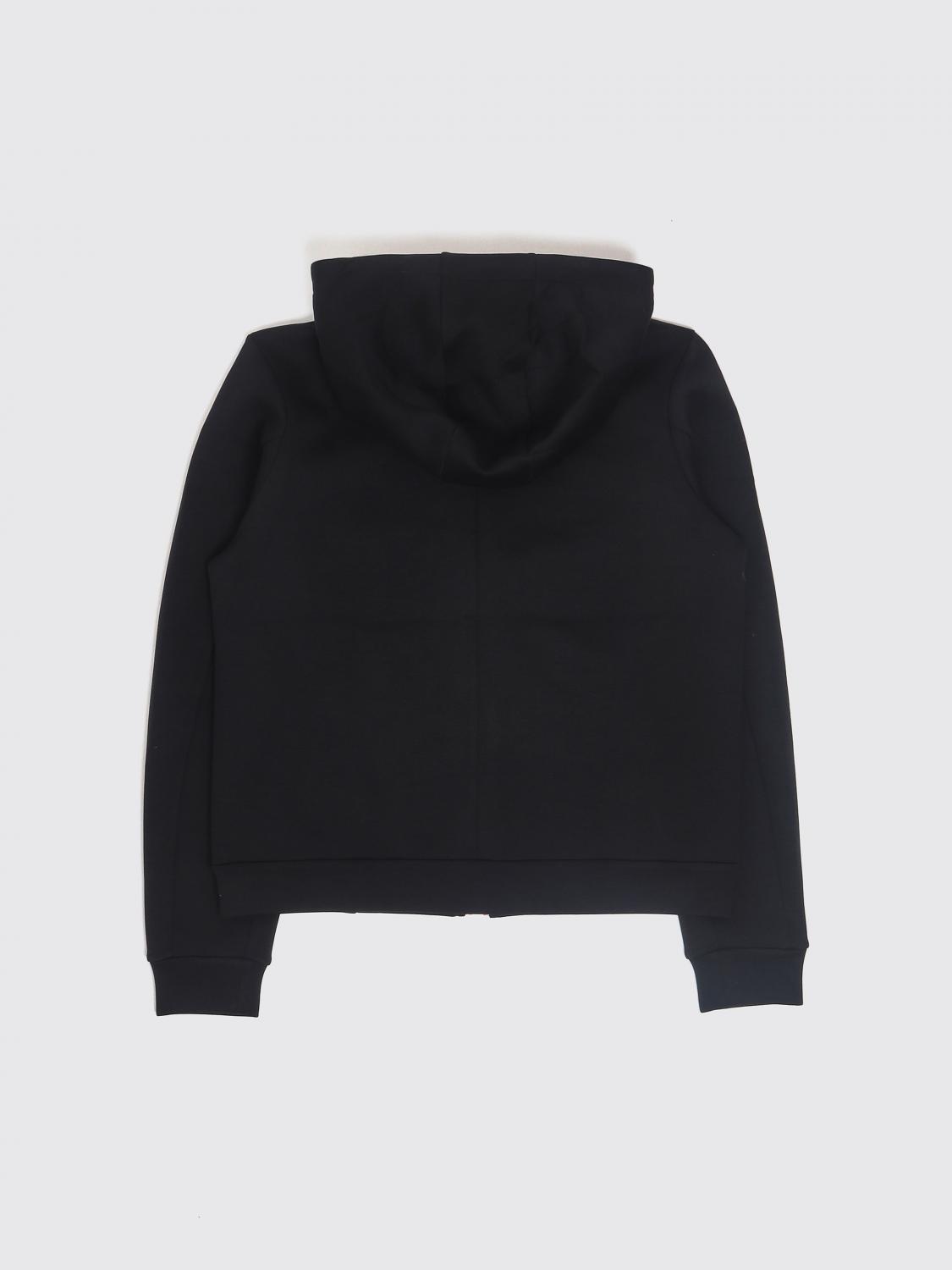 K-WAY JACKE: Kapuzen-Sweatjacke K-Way aus Baumwollmischung für Jungen mit Kontrastlogo, Schwarz - Img 2