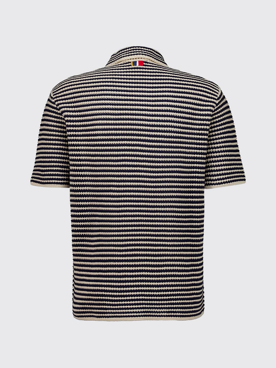 ORLEBAR BROWN POLO: Polo de punto de algodón orgánico a rayas Orlebar Brown con cuello de canalé, Rayado - Img 3
