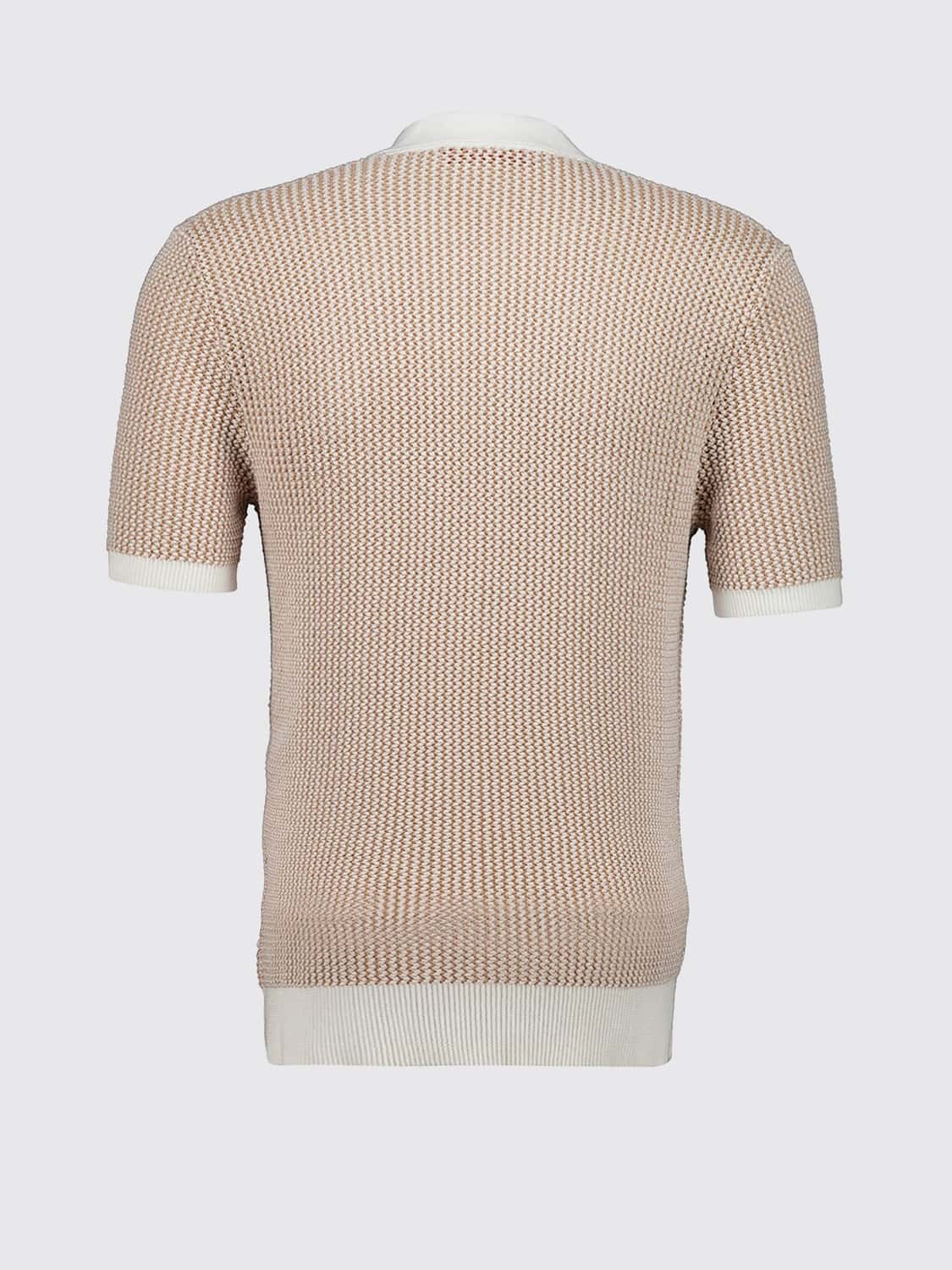 ORLEBAR BROWN POLO: Polo de punto de algodón Orlebar Brown con cuello de pico y ribetes en contraste, Beige - Img 3