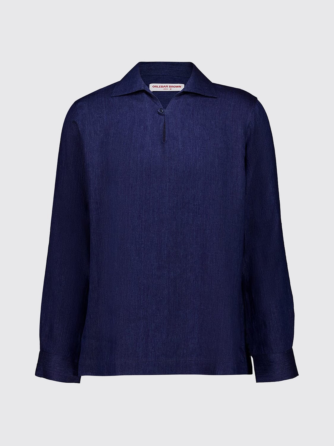 ORLEBAR BROWN CAMISA: Camisa informal de manga larga Orlebar Brown de lino con cuello clásico, Azul Oscuro - Img 2