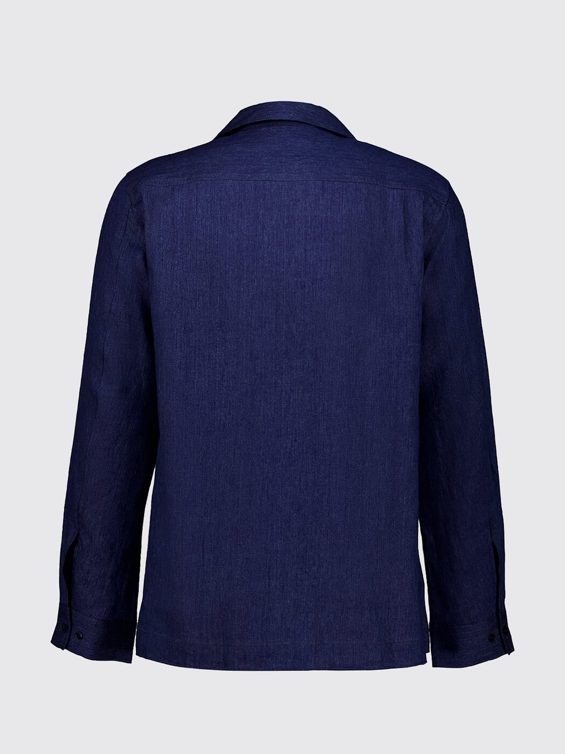 ORLEBAR BROWN CAMISA: Camisa informal de manga larga Orlebar Brown de lino con cuello clásico, Azul Oscuro - Img 3