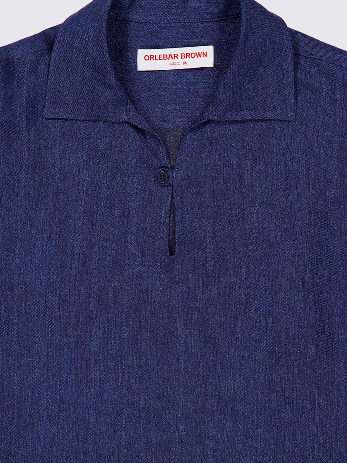 ORLEBAR BROWN CAMISA: Camisa informal de manga larga Orlebar Brown de lino con cuello clásico, Azul Oscuro - Img 4