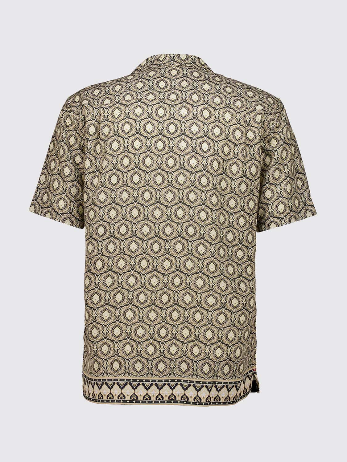 ORLEBAR BROWN CAMISA: Camisa bowling Orlebar Brown de lyocell estampado con cuello cubano, Beige - Img 3