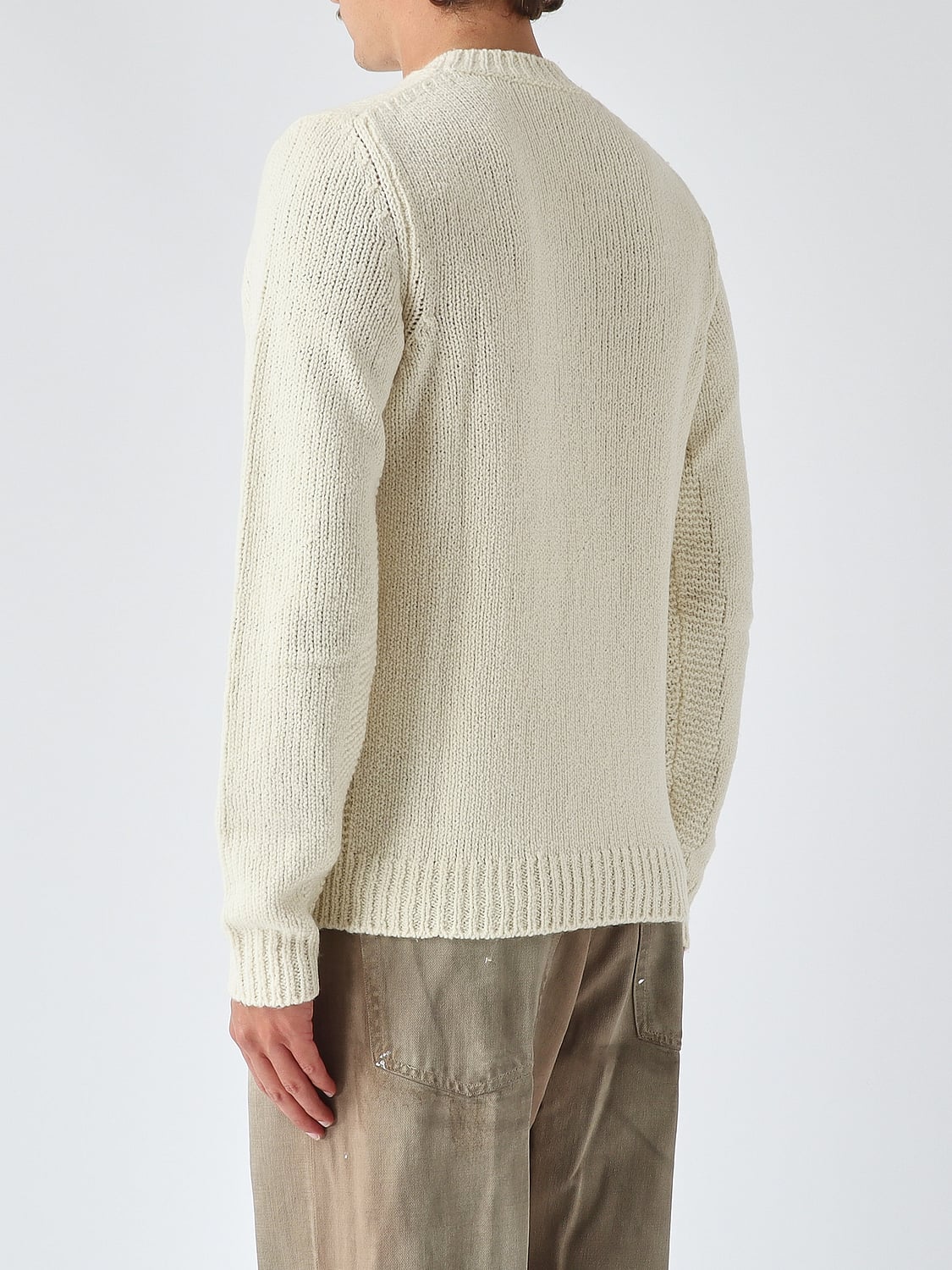 JACOB COHEN PULLOVER: Langärmliger Rundhalspullover Jacob Cohen aus 100% Schurwolle, Weiß - Img 3