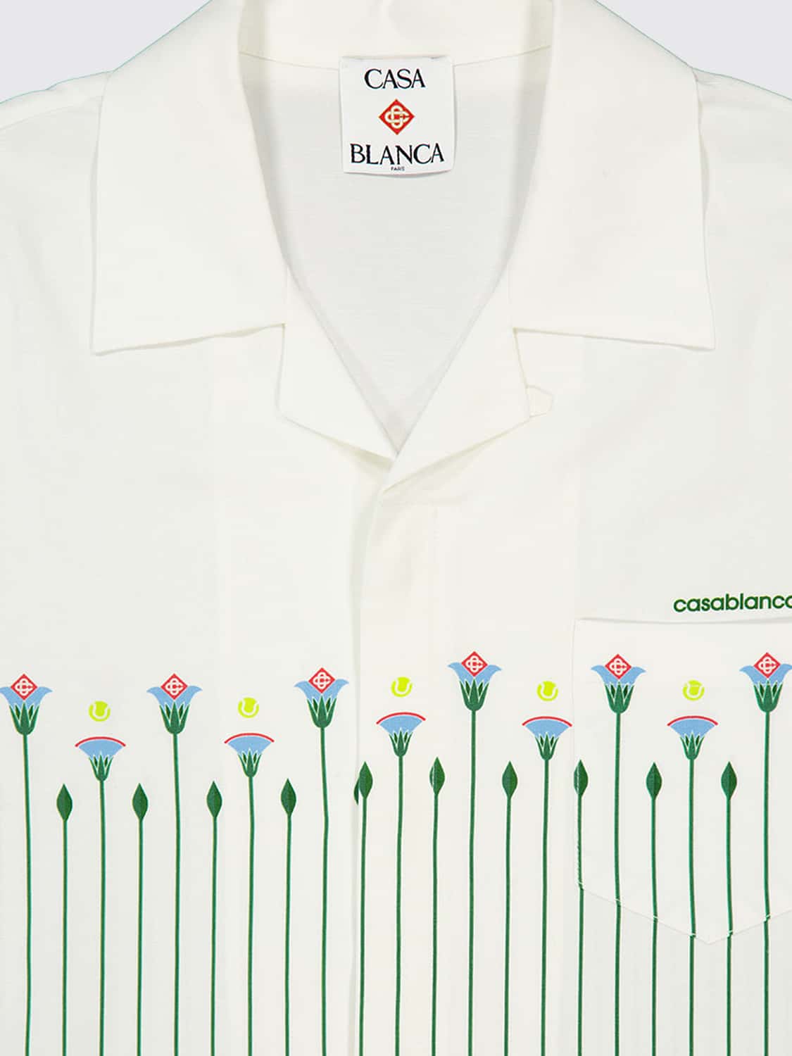 CASABLANCA HEMD: Kurzärmeliges Casablanca Hemd aus Leinenmischung mit Blumenmuster, Grün - Img 4