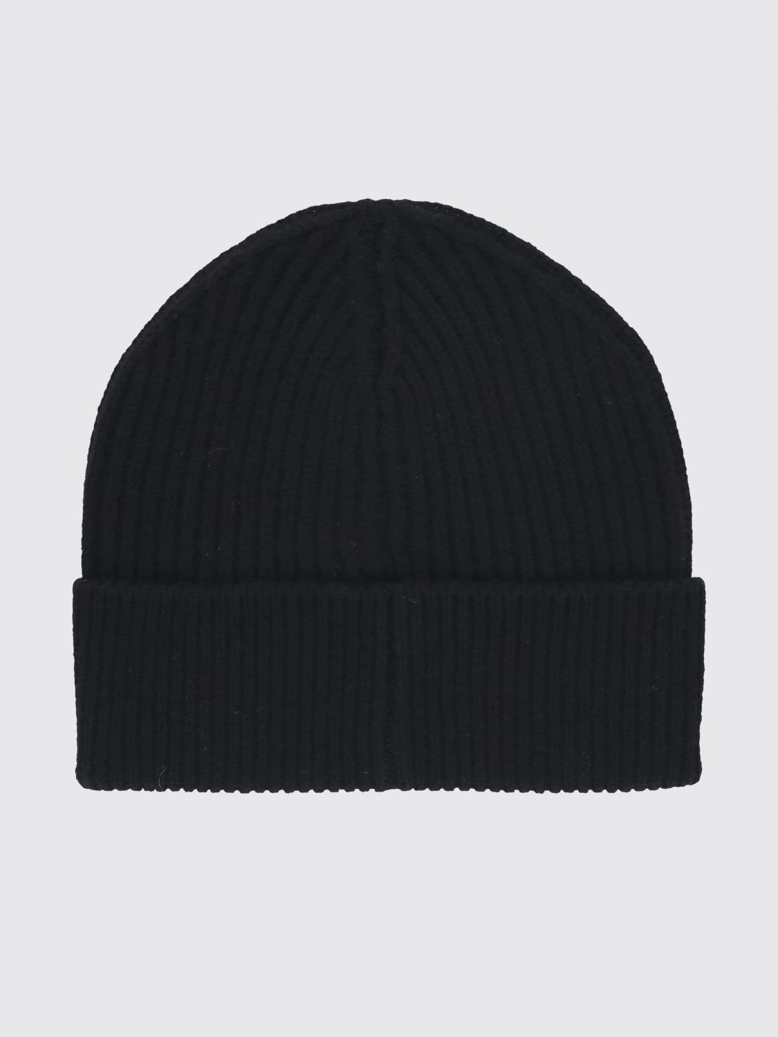 CASABLANCA HAT: Wool Casablanca Beanie Hat with Contrasting Logo and Cuffed Hem, Black - Img 2