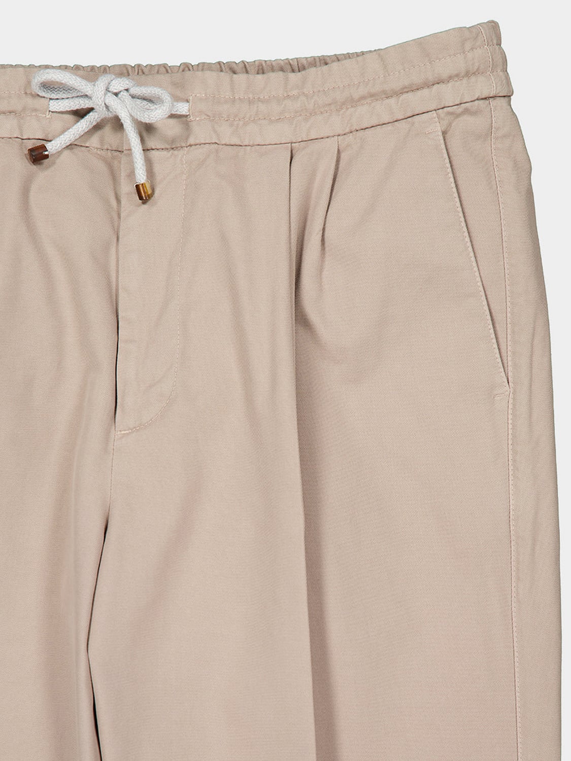 BRUNELLO CUCINELLI HOSE: Slim-Fit-Hose aus Baumwolle von Brunello Cucinelli mit Bundfalten und Kordelzug, Beige - Img 4