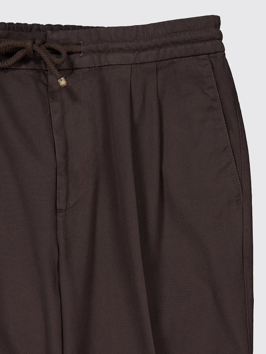 BRUNELLO CUCINELLI HOSE: Slim-Fit-Hose aus Baumwolle von Brunello Cucinelli mit Bundfalten und Kordelzug, Braun - Img 4