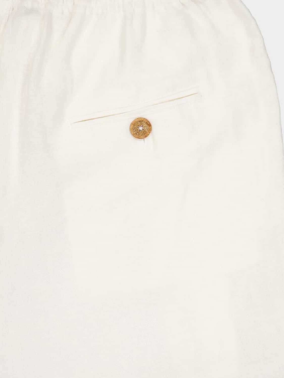 COMMAS PANTALONI: Pantaloni Commas a gamba dritta in puro lino con coulisse in vita, Bianco - Img 4